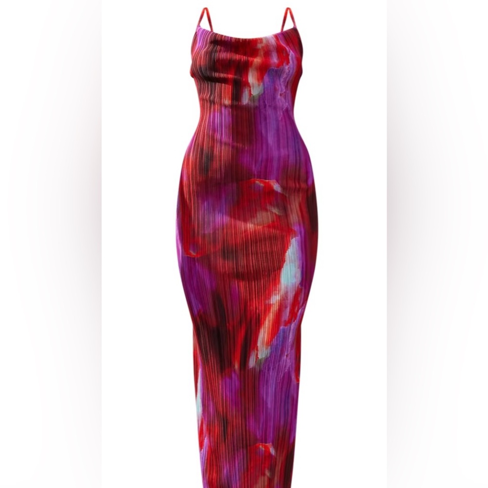 Pretty little Thing Womens full length form fitting dress going out party red